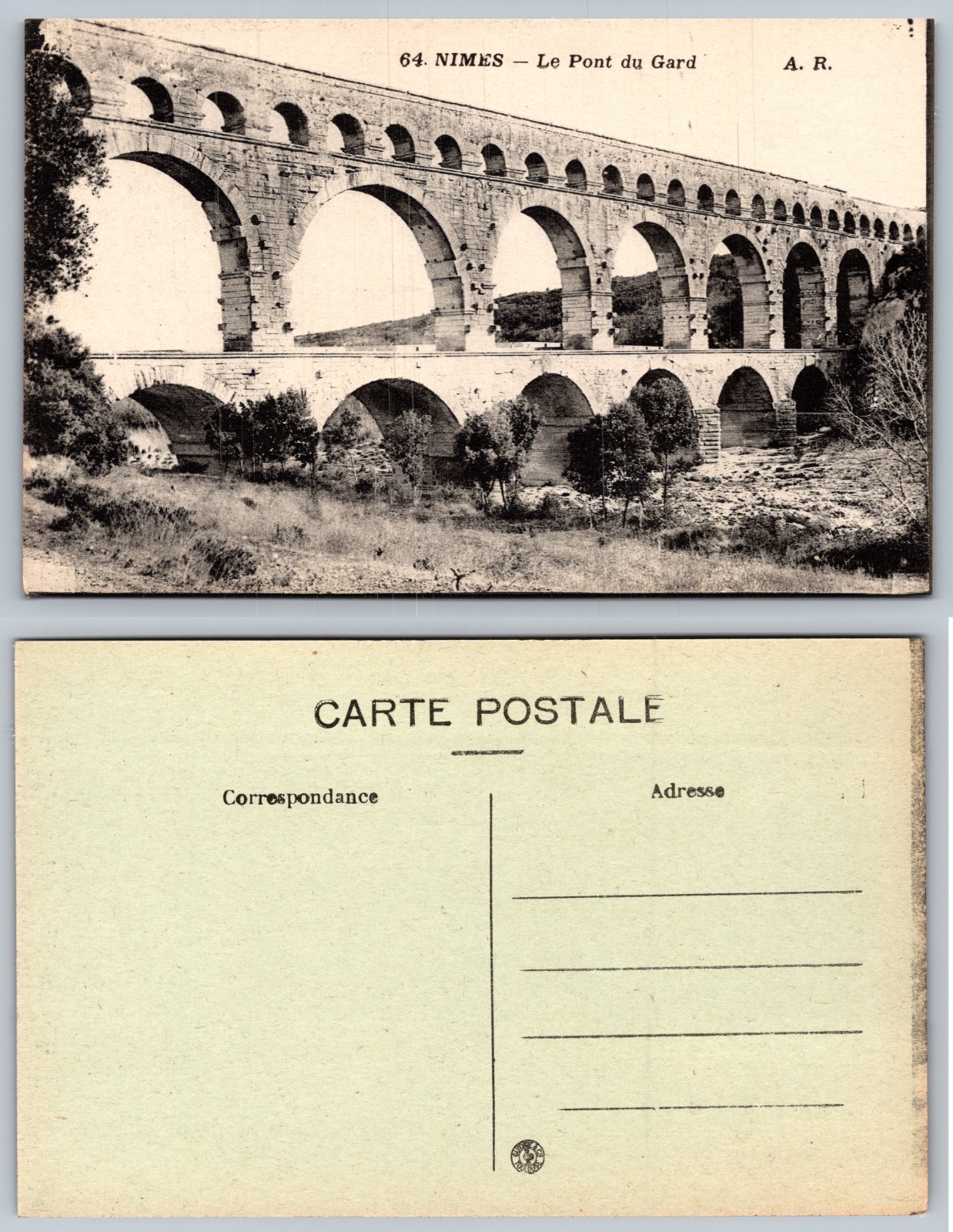 Nimes France Pont Du Gard Bridge Postcard