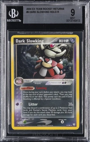 2004 POKEMON EX TEAM ROCKET RETURNS #9 DARK SLOWKING-HOLO BGS 9