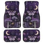 Purple Butterfly Moon Car Floor Mats  Set of 4 for Most Vehicles
