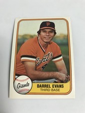 1981 Fleer San Francisco Giants Darrel Evans