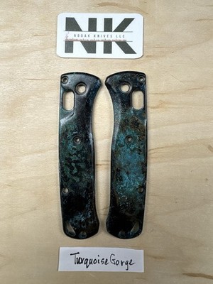 Nodak Custom  Turquoise Gorge  Shipwreck Copper Benchmade 533 Mini Bugout Scales