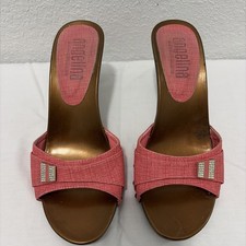 Angelina Candies Style Sandals Sexy High Heels Slides Mules Beige Tan 7.5