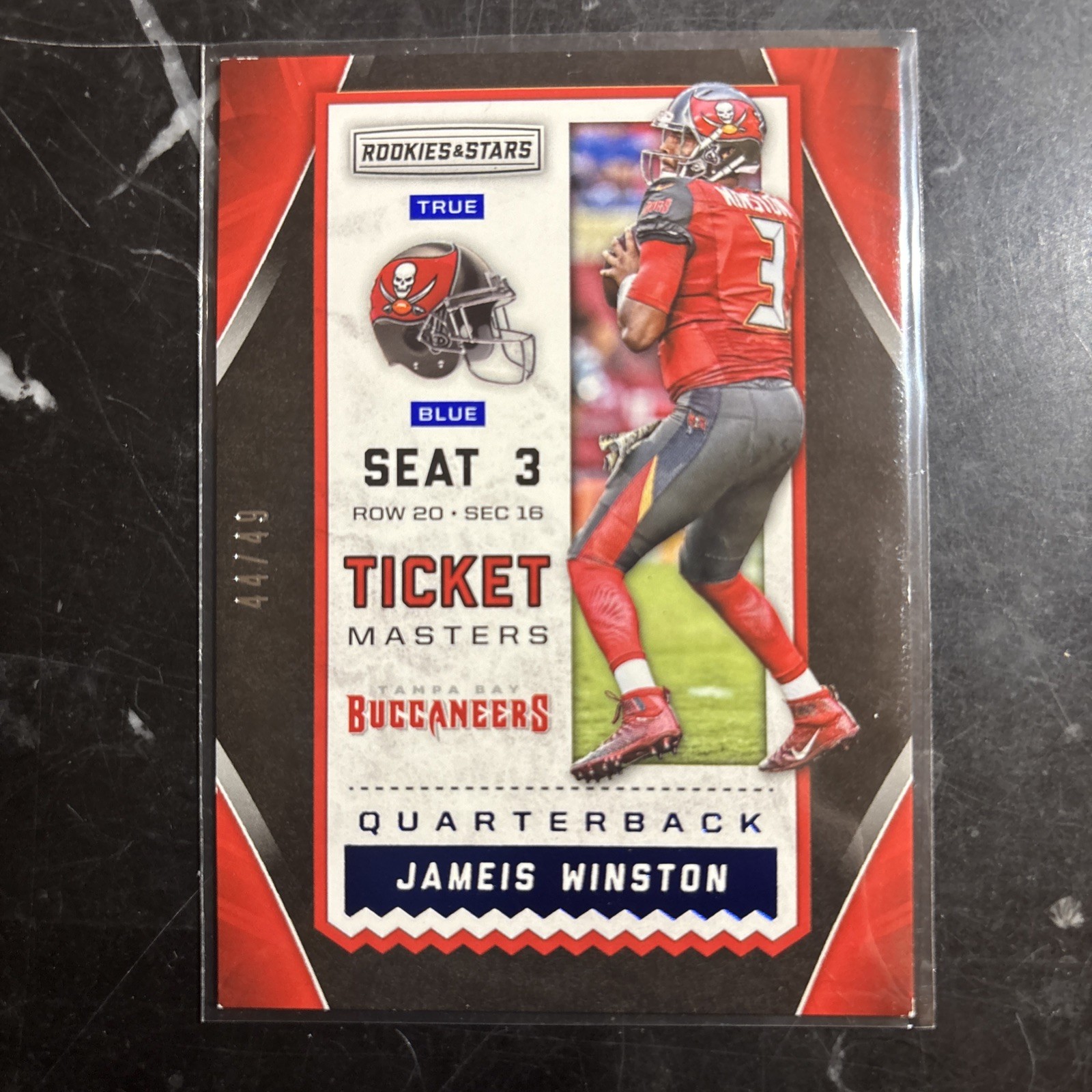 2016 Panini Rookies & Stars - Ticket Masters Jameis Winston #2 True Blue /49
