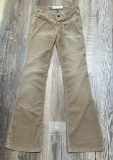 Abercrombie Kids Girls Corduroy Pants Tan Flare Mid-Rise 2000s Y2K Retro 10Slim