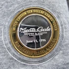 Monte Carlo Resort and Casino Las Vegas 10th Anniversary LMTD Edition Token .999
