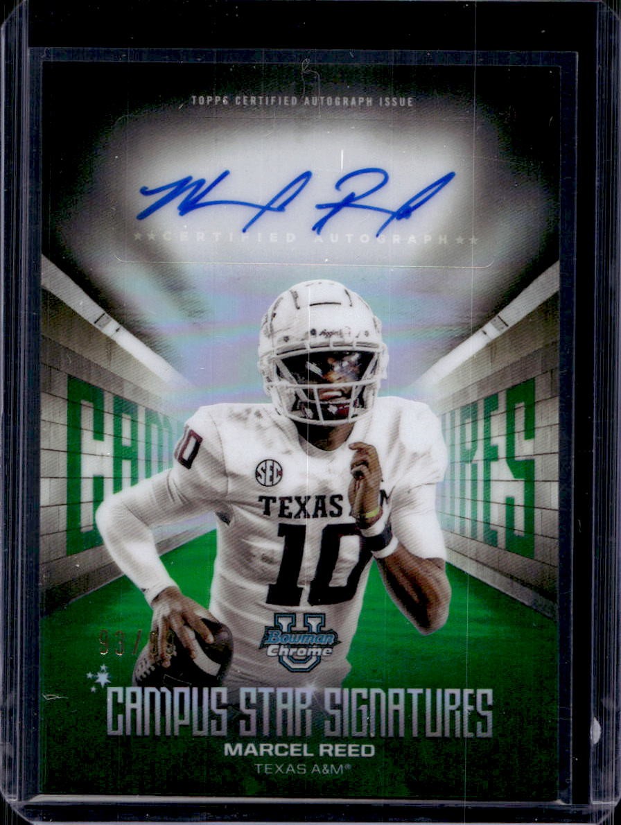 Marcel Reed 2025 Bowman University Chrome #CSS-MR Campus Star Auto Green /99