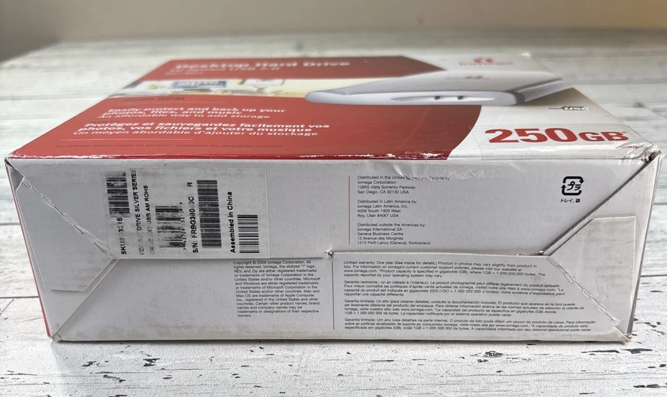 Hard Drive iomega Silver Desktop 250GB USB 2.0 3.5" External 33215 Open Box - Image 3 of 4