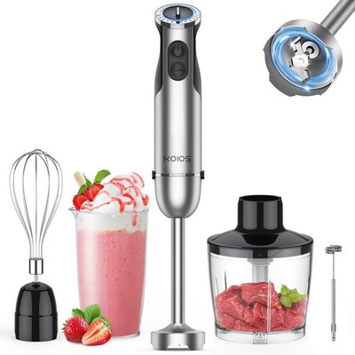 KOIOS Immersion Hand Blender, 5-in-1 Hand Blender with Entire Stainless Steel Bl