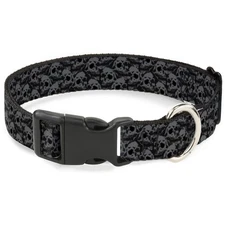 Plastic Clip Collar Skull Yard Black/Gray Medium 11-16.5"