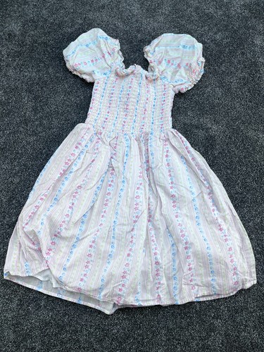 Janie and Jack Dress Floral Smocked White Girls Size 10 Lined