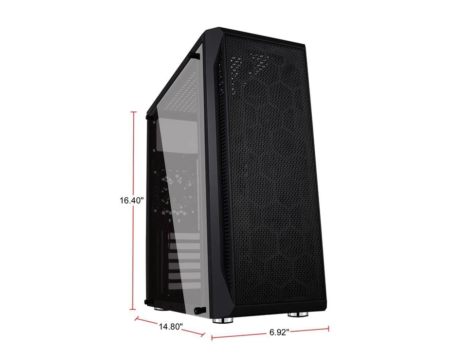 DIYPC DIY-S07 Black Steel ATX USB3.0 Mid Tower Computer Case - Image 3 of 4