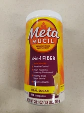 Metamucil 4-in-1 Psyllium Husk Fiber Supplement Powder (114 Teaspoons) Exp 5/26