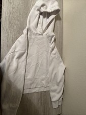 White Women  s Zara Cropped Hoodie Size M
