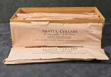 Lot Of 8 1921 ANTIQUE ARATEX COLLARS ORIGINAL PKG MEN'S SHIRT COLLAR Vintage