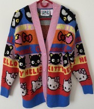 Forever 21 Sanrio Hello Kitty And Friends Cardigan Sweater Knit Pink Blue Small