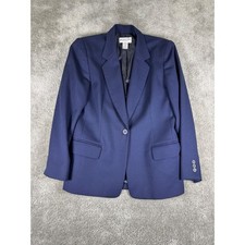 Pendleton Navy Blue 100 Virgin Wool Single Button Blazer Jacket Petite 6
