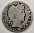 《Silver》1912-S USA BARBER QUARTER -- .1808 OZ of SILVER!!!