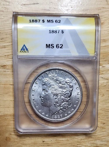 1887 $1 Morgan Silver Dollar ANACS MS 62 | Uncirculated UNC