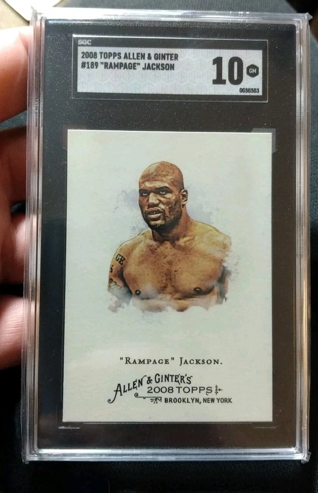2008 Topps Allen Ginter Quinton Rampage Jackson RC Rookie SGC 10 PFL PRIDE #189 - Image 3 of 3