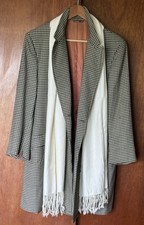 VTG Double-Breasted Houndstooth Wool Overcoat Scarf Maher s of Kokomo, Indiana