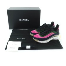 CHANEL Matelasse Sneakers Coco Mark Hardware Suede Leather Multi Size 37 Unused