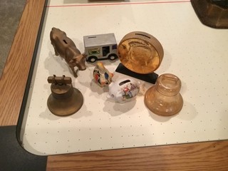 Vintage Lot of 7 Coin Banks Various Styles/Sizes