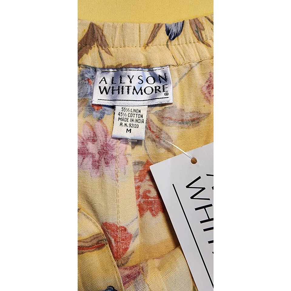 Pantalones al Tobillo Allyson Whitmore Floral Mezcla Lino Talla M Nuevos con Etiquetas Foto 4 de 4