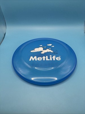 MetLife Snoopy Flying Disc Frisbee Peanuts Blue Advertising Promo