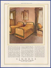 Vintage 1923 SIMMONS Beds Mattresses Springs Bed Ephemera 1920's Print Ad