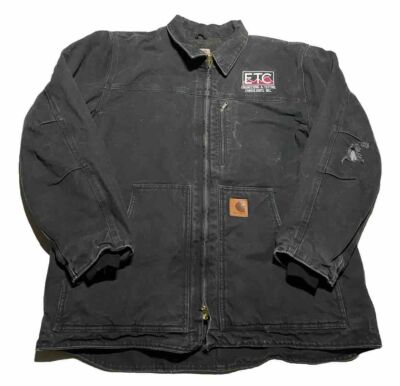 Carhartt c61 jacket Sherpa Lined Size Large Black AJ6 | eBay