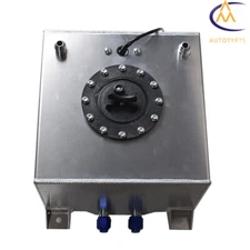 Silver 5 Gallon Racing/street Fuel Cell Gas Tank+ Level Sender Drift/Polished