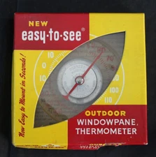 VINTAGE NIB NEW EASY-TO-SEE WINDOWPANE THERMOMETER ROBERT BRADLEY