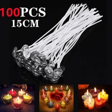 100 Candle Wicks Cotton Zn-Free Core Waxed 6” Candle Making Supplies Low Smoke