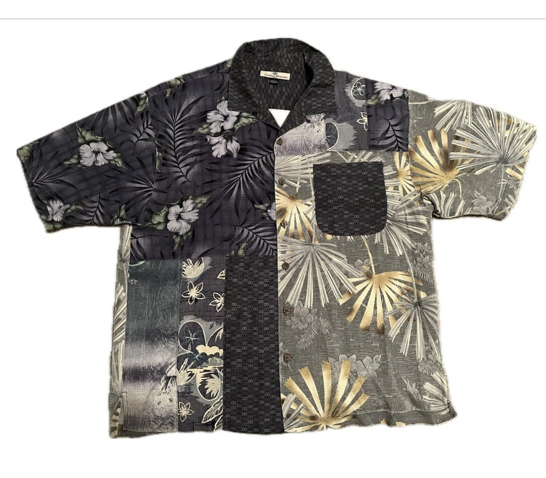 mens silk button down shirt Tommy Bahama Floral Sz XL