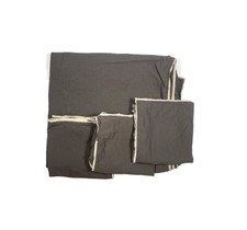 West Elm King Duvet Cover Bedding Set w/ 3 Shams Cotton Linen Luxury Dark Gray
