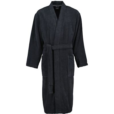 Cawö Home Bademäntel Herren Kimono Uni 828 lava - 97 Herren Schwarz NEU & OVP