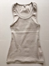 Bra30 NWOT Hipster Light Cream Eggnog Bodycon Racerback Tank Top Sz S USA Made