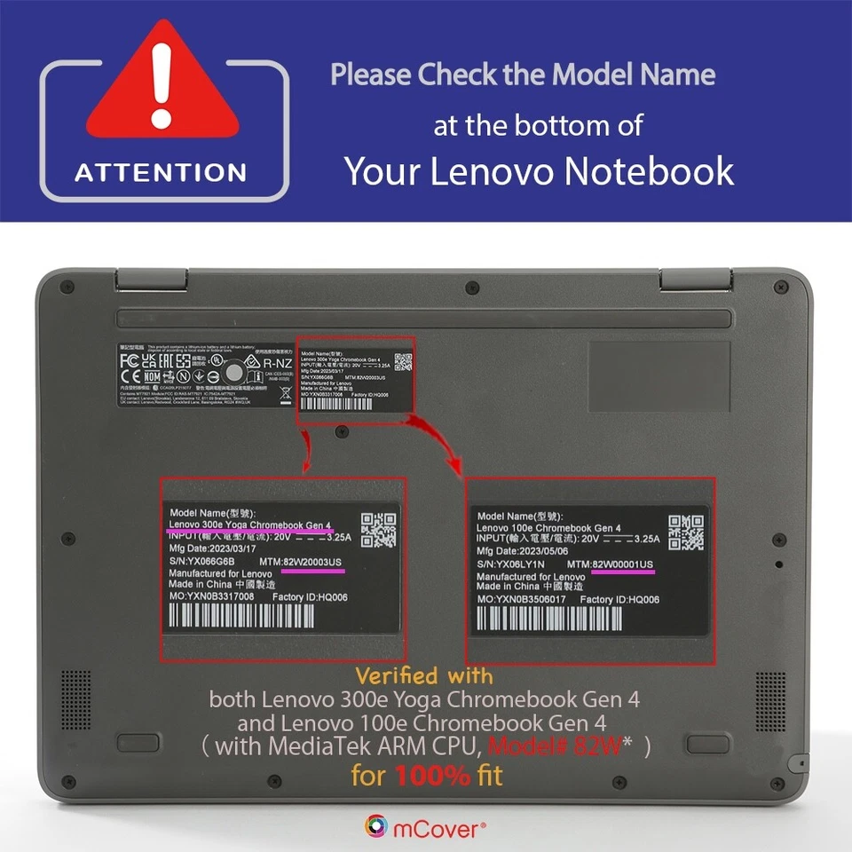 NEW mCover Case for 2023 11.6" Lenovo Chromebook 300E Yoga / 100E Gen 4 MediaTek - Image 3 of 4