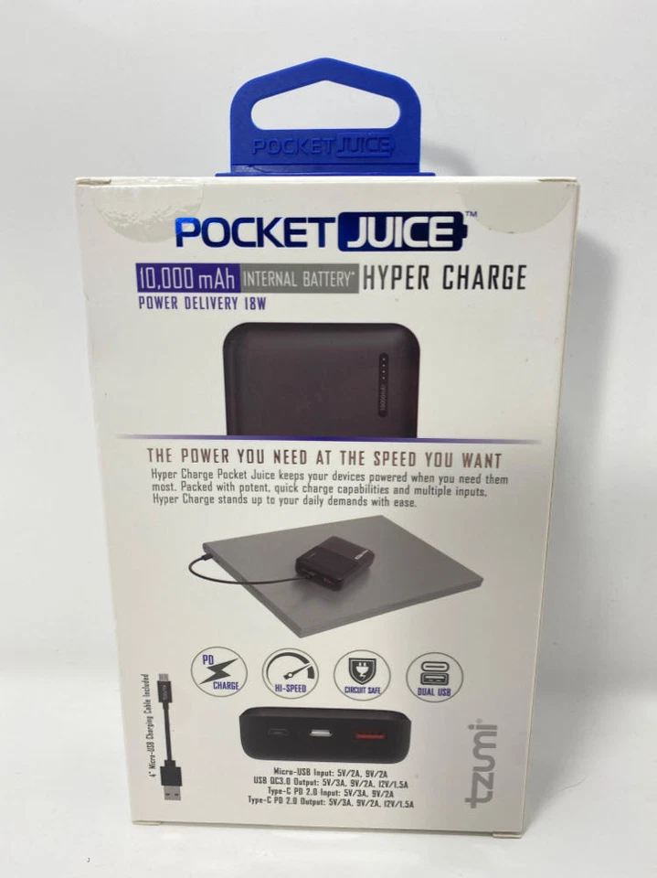 Pocket Juice 10K mAh Hyper Charge Portable Power Bank - Image 2 of 4