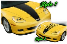 Hood Racing Stripes Decals Graphics Flames Fits 2005 2013 Chevy C6 Corvette