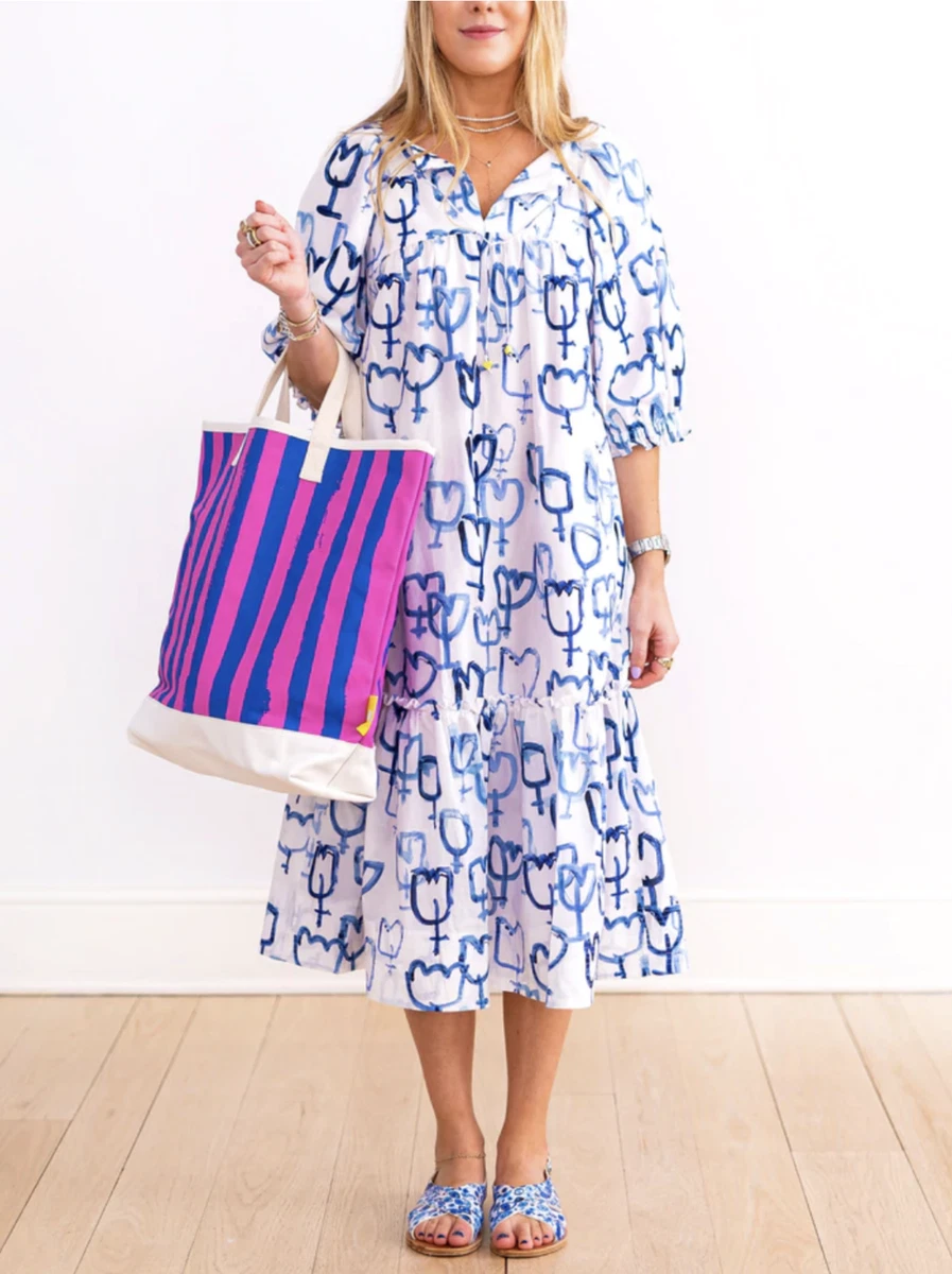 NWT Kerri Rosenthal Joan Midi Dress Waves eBay