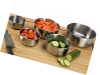 Chef Buddy 5 Piece Stainless Steel Bowl Set With Lids, Silver Chef Buddy 5 Piece Stainless Steel Bowl Set With Lids, Silver