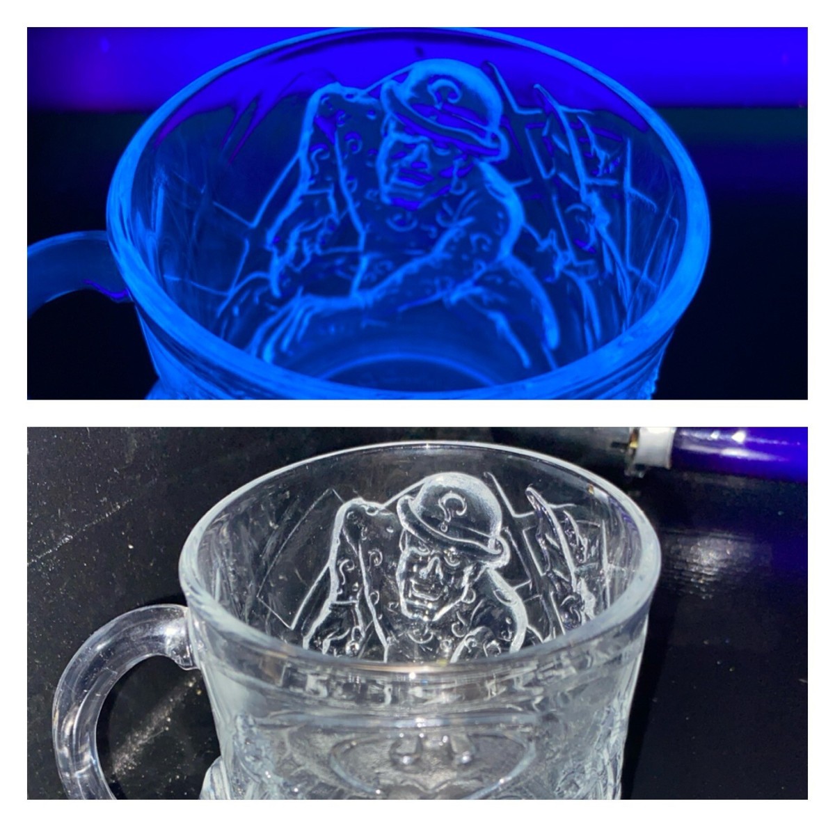 Vintage McDonalds The Riddler Batman Forever Glass Cup - 1995 - DC Comics -  Mug