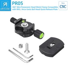 360°Fluid Panoramic Head Panning Clamp+Quick Release Plate for Arca-Swiss Tripod