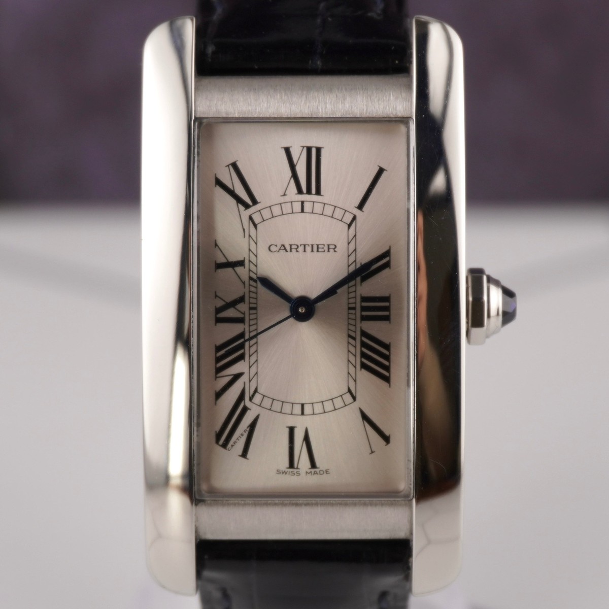 Cartier Tank Americaine SM レザー時計ベルト Cartier Tank Americaine Mini Quartz Yellow Gold Silver Dial