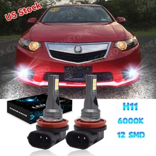 For Acura TSX 2009-2014 Front 2X LED Fog Lights Bulbs 6000K white bright 12-smd
