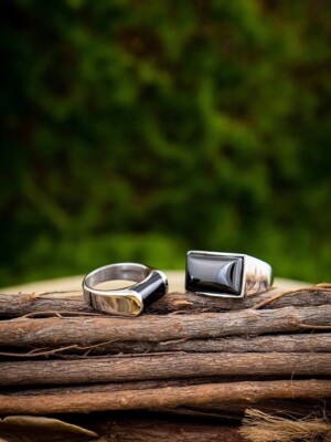 hangsworld Another girl another planet black drip glue black zircon couple ring