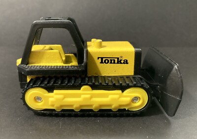 Vintage 1994 Tonka Mighty Mini Yellow Bulldozer 3 inch DieCast & Plastic 1:64