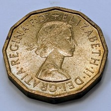 UK-GREAT BRITAIN 3 PENCE COIN 1967 KM900 BRILLIANT UNCIRCULATED