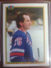 1990-91 Bowman - #223 John Ogrodnick - Rangers NY- PRINT ERROR BACK - RARE -